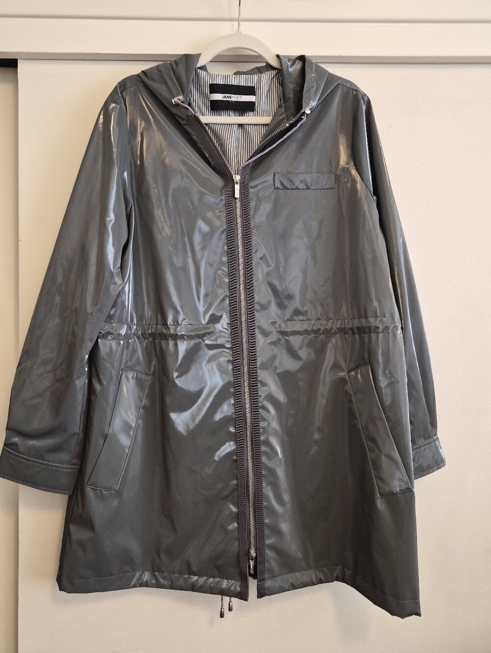 NWOT Jane Post NYC Reflective Rain Coat